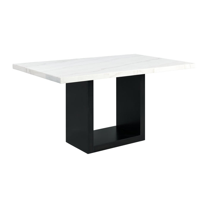 Valentino White Marble Counter Height Dining Table - Vida Furniture (Laredo,TX)