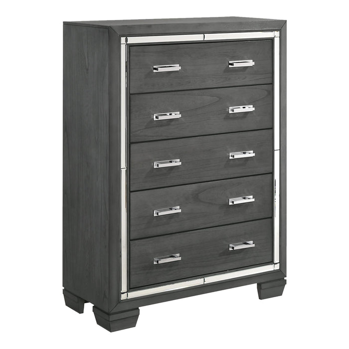 Titanium 5-Drawer Chest - Vida Furniture (Laredo,TX)