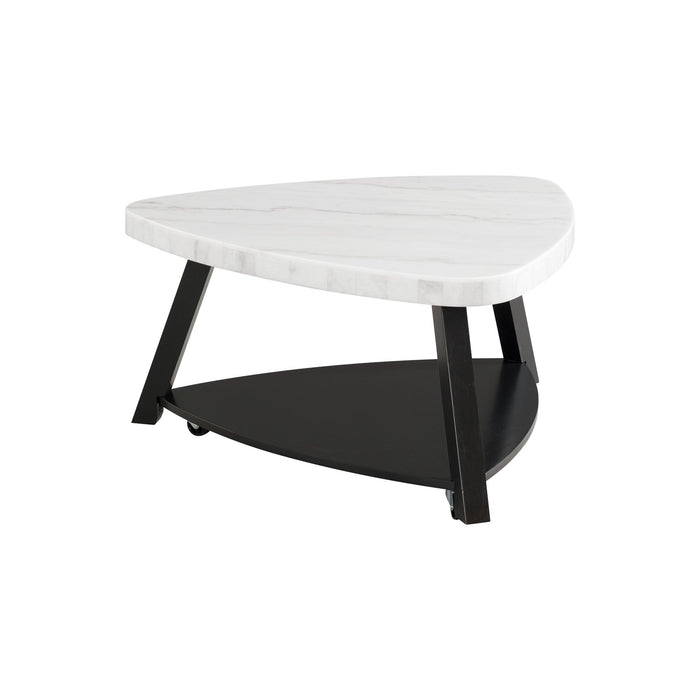 Trinity White Marble Top Coffee Table - Vida Furniture (Laredo,TX)