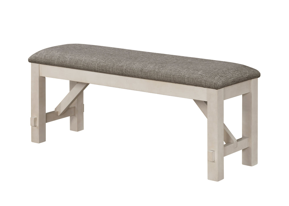 MARIBELLE BENCH CHALK WARM GREY - Vida Furniture (Laredo,TX)