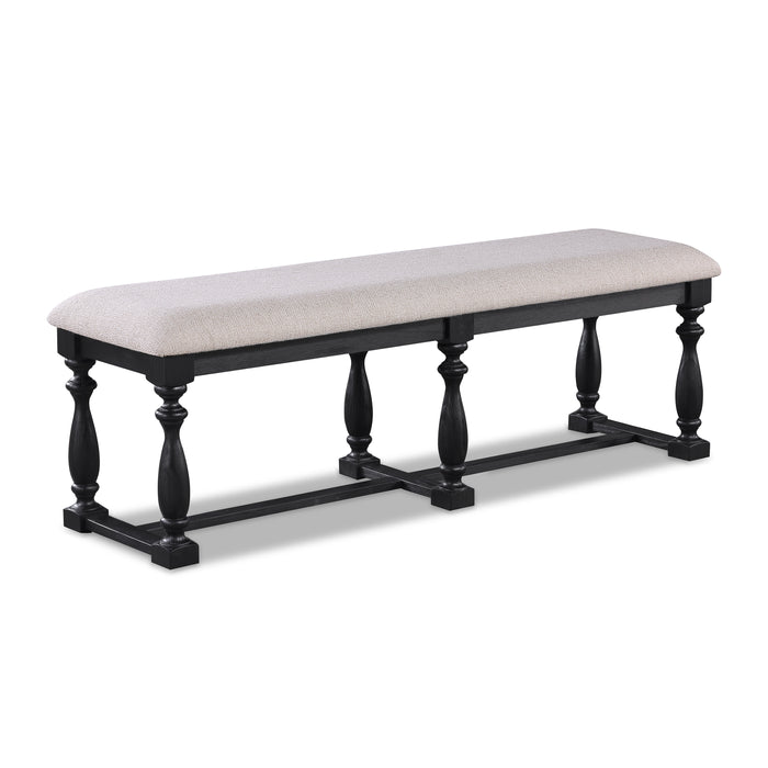 REGENT BENCH CHARCOAL BLACK - Vida Furniture (Laredo,TX)
