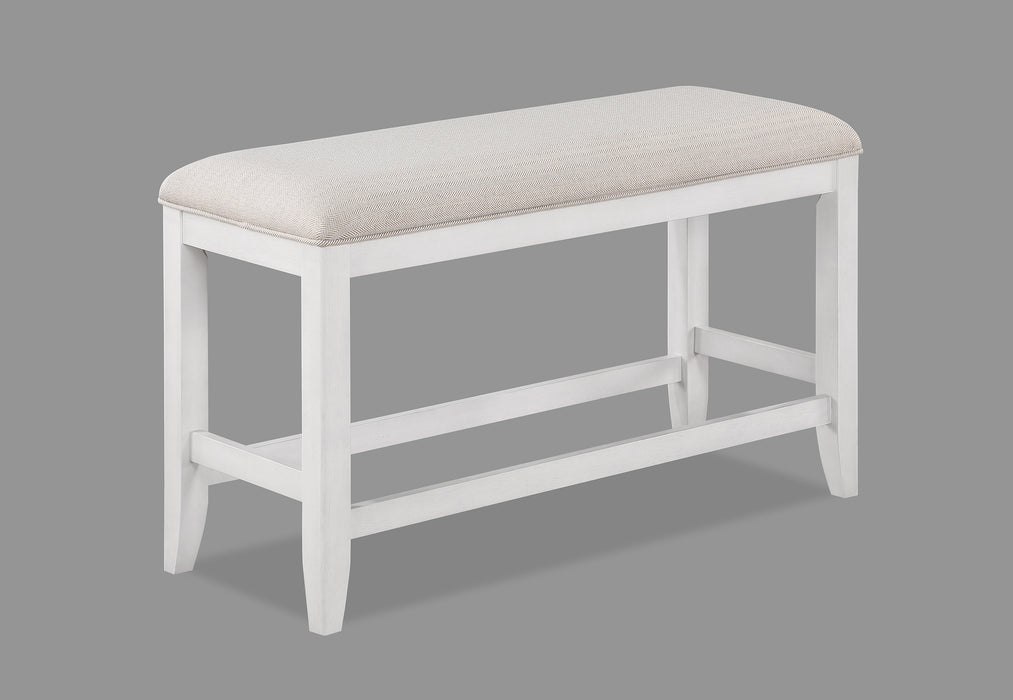 WENDY WHITE COUNTER HEIGHT BENCH - Vida Furniture (Laredo,TX)