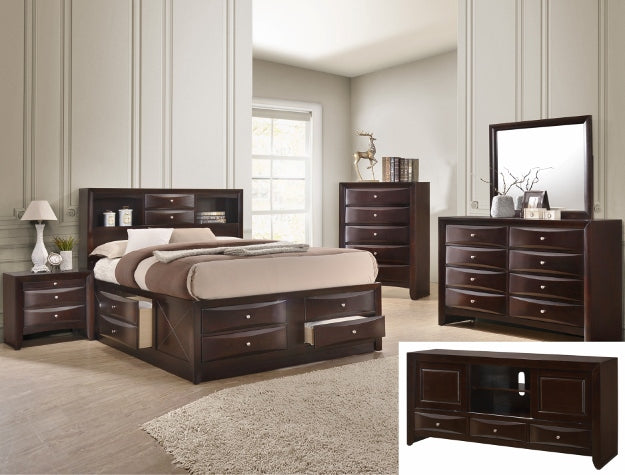 EMILY DRESSER 8 DRAWERS DARK CHERRY - Vida Furniture (Laredo,TX)