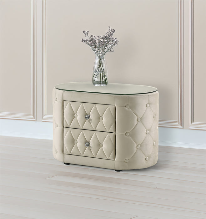 VOLTARE NIGHTSTAND IVORY - Vida Furniture (Laredo,TX)