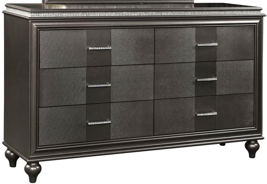 Galaxy Home Ginger 6 Drawer Dresser in Gunmetal Copper GHF-808857763143 - Vida Furniture (Laredo,TX)