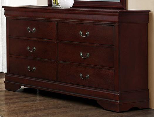 Galaxy Home Louis Phillipe 6 Drawer Dresser in Cherry GHF-808857970619 - Vida Furniture (Laredo,TX)