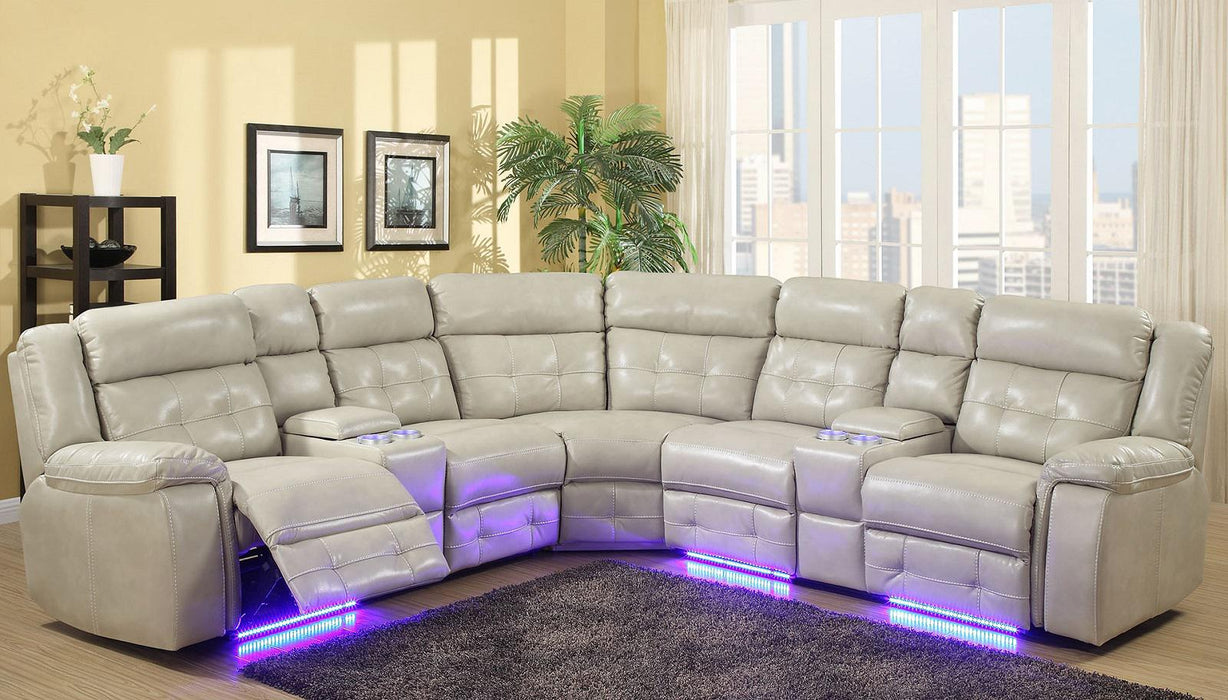 Galaxy Home Power Reclining Sectional in Beige GHF-808857706737 - Vida Furniture (Laredo,TX)