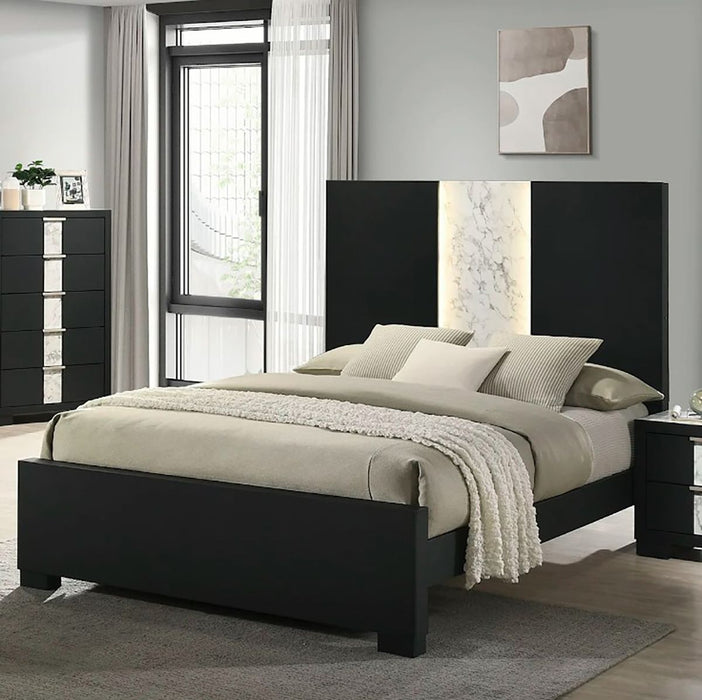 Crown Mark Furniture Rangley Queen Panel Bed in Black B6835-Q - Vida Furniture (Laredo,TX)