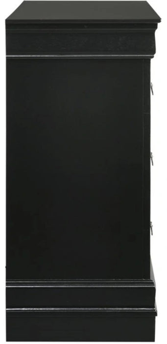 Elements International Louis Philippe Dresser in Black - Vida Furniture (Laredo,TX)