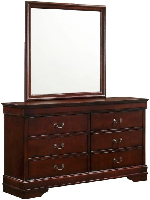 Elements International Louis Philippe Dresser in Cherry - Vida Furniture (Laredo,TX)
