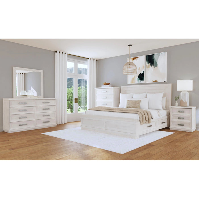 Avalanche Storage Bedroom Set in Antique White