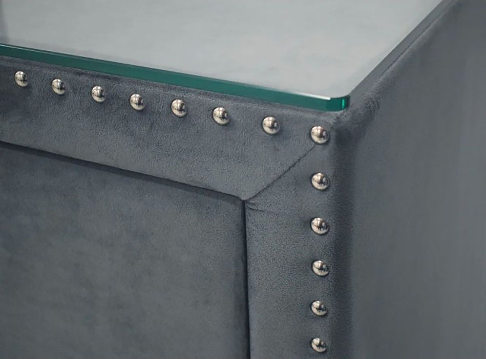 Crown Mark Furniture Lucinda 5 Drawer Chest in Gray - Vida Furniture (Laredo,TX)
