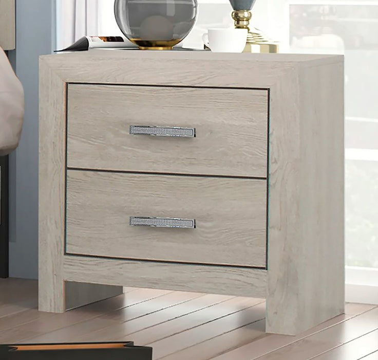 Crown Mark Furniture Jaylen 2 Drawer Nightstand in Gray - Vida Furniture (Laredo,TX)