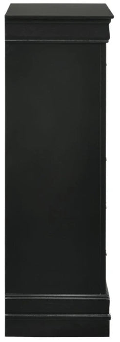 Elements International Louis Philippe Chest in Black - Vida Furniture (Laredo,TX)