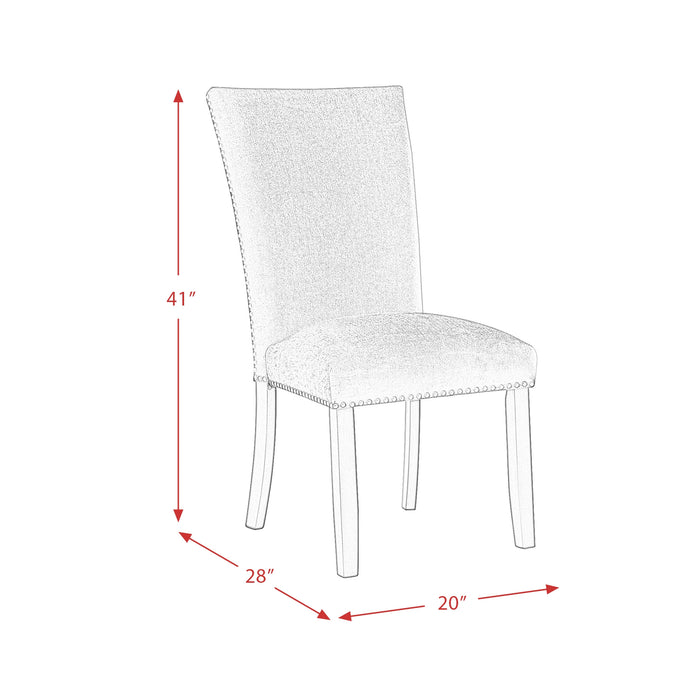 Valentino White 5PC Dining Set-Table & Four Grey Chairs