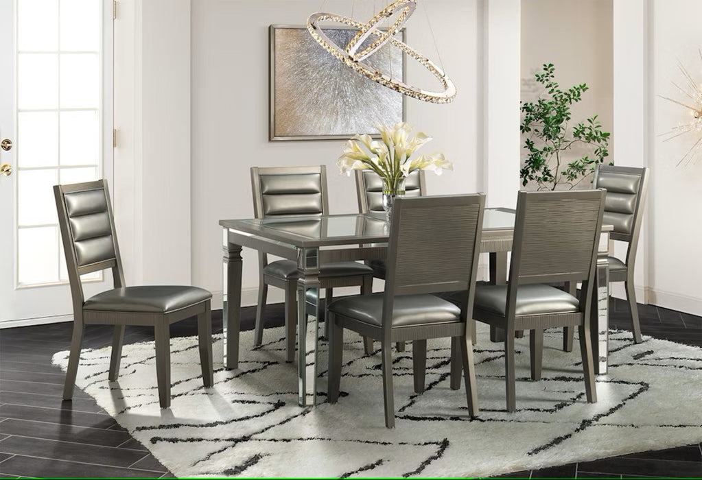 Elements International 14.5 Dining Table in Dark Champagne - Vida Furniture (Laredo,TX)