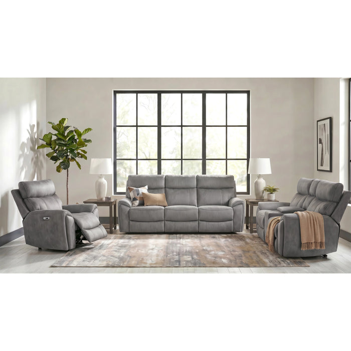 Jackpot P1 Loveseat W/Console in Explore Light Grey