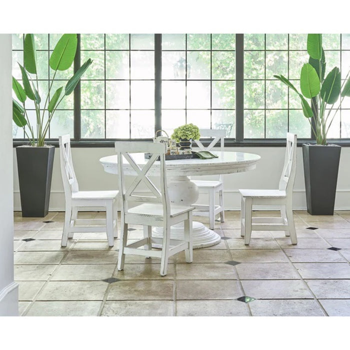Elements International Britton Wooden Side Chair (Set of 2) in White - Vida Furniture (Laredo,TX)