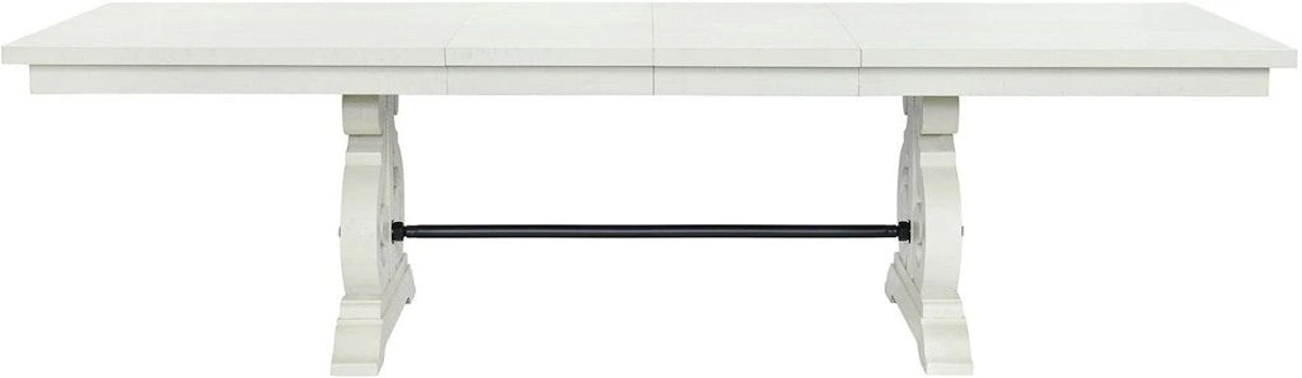 Elements International Stone Dining Table in White DST700DTC - Vida Furniture (Laredo,TX)