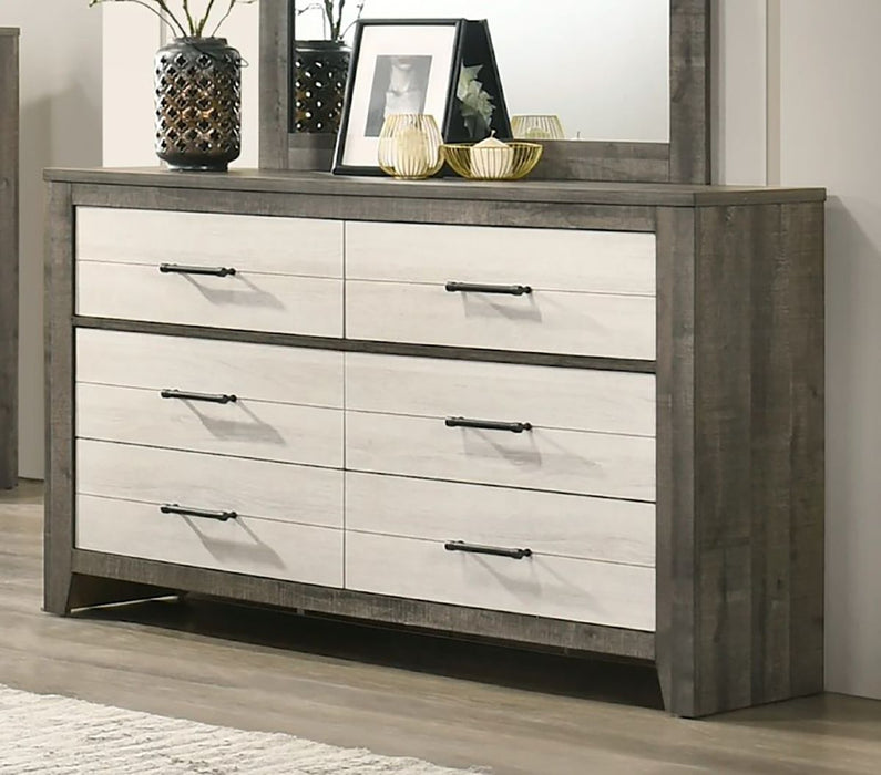 Crown Mark Furniture Rhett 6 Drawer Dresser in Gray - Vida Furniture (Laredo,TX)