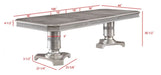 Crown Mark Klina Glam 2-Leaf Dining Table in Light Gray - Vida Furniture (Laredo,TX)