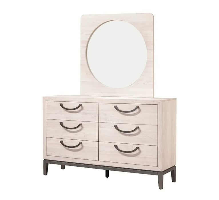Crown Mark Furniture Veda 6 Drawer Dresser in Beige - Vida Furniture (Laredo,TX)