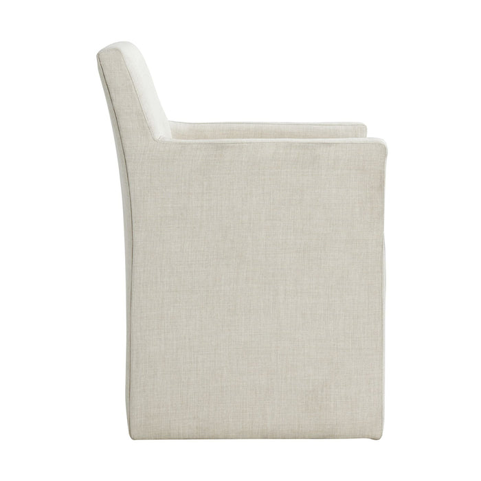 Elements International Collins Dining Arm Chair with Heirloom in Taupe - Vida Furniture (Laredo,TX)