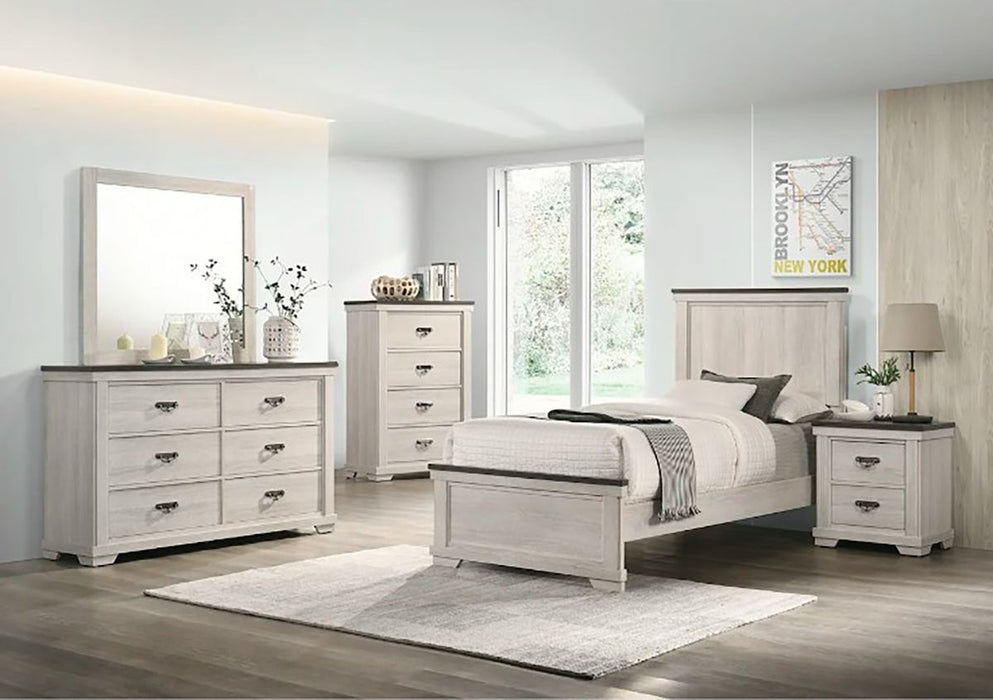 Crown Mark Furniture Leighton 2 Drawer Nightstand in White - Vida Furniture (Laredo,TX)