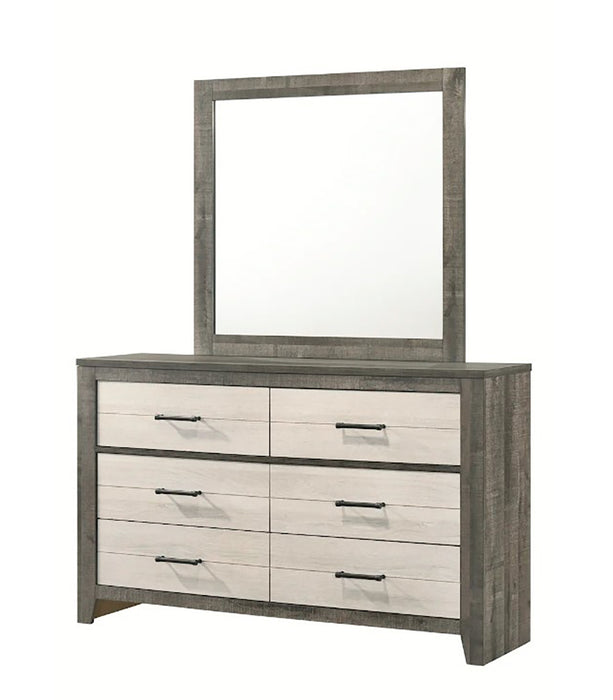 Crown Mark Furniture Rhett 6 Drawer Dresser in Gray - Vida Furniture (Laredo,TX)