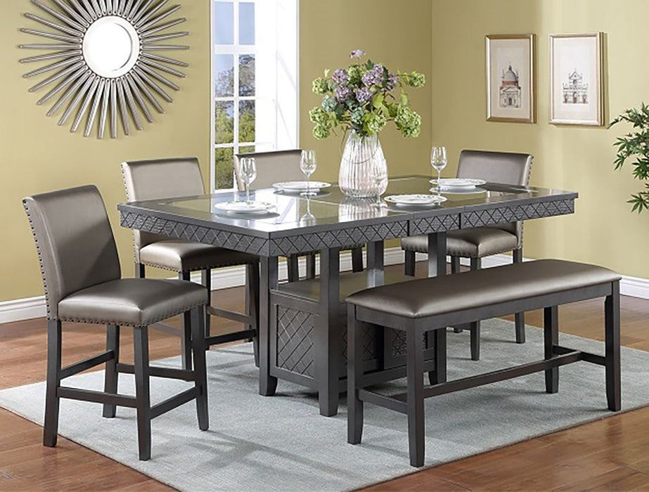 Crown Mark Furniture Bankston Counter Height Table in Brown - Vida Furniture (Laredo,TX)
