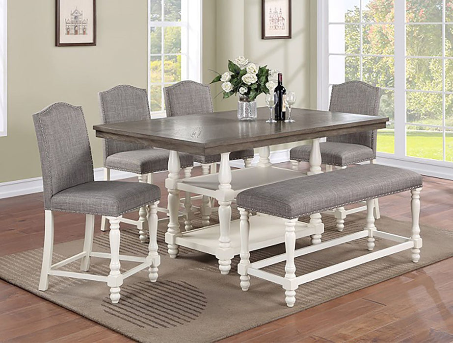 Crown Mark Furniture Langley Counter Height Chair in Gray (Set of 2) - Vida Furniture (Laredo,TX)