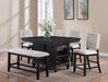 Crown Mark Furniture Regent Counter Height Bench in Black - Vida Furniture (Laredo,TX)