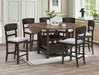 Crown Mark Furniture Oakly Counter Height Table in Brown - Vida Furniture (Laredo,TX)