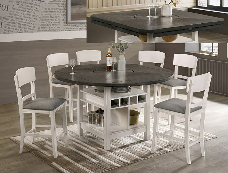 Crown Mark Furniture Conner Counter Height Table in White - Vida Furniture (Laredo,TX)