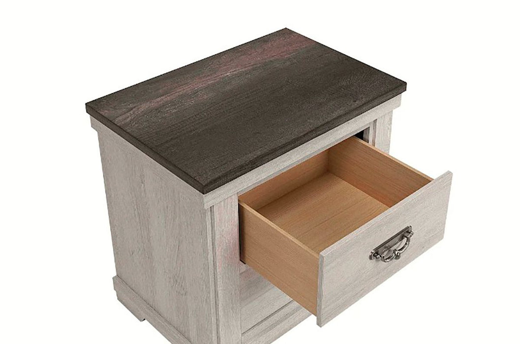 Crown Mark Furniture Leighton 2 Drawer Nightstand in White - Vida Furniture (Laredo,TX)