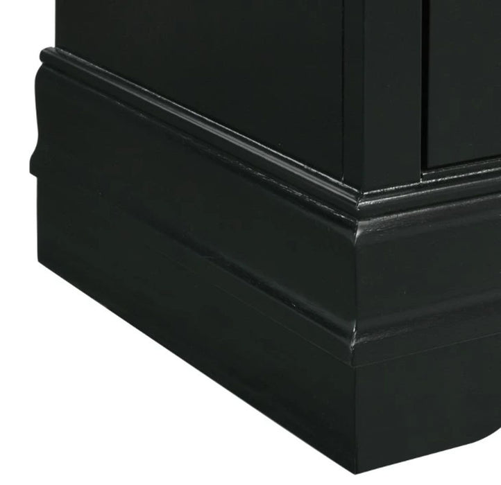 Elements International Louis Philippe Chest in Black - Vida Furniture (Laredo,TX)