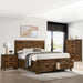 Elements International Warner Queen Storage Bed in Chesnut - Vida Furniture (Laredo,TX)
