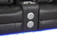 Galaxy Home Benz LED & Power Reclining Loveseat in Gray - Vida Furniture (Laredo,TX)