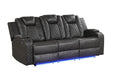 Galaxy Home Benz LED & Power Reclining Sofa in Gray - Vida Furniture (Laredo,TX)