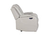 Galaxy Home Benz LED & Power Recliner Chair in Ice/ White - Vida Furniture (Laredo,TX)