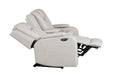 Galaxy Home Benz LED & Power Reclining Loveseat in Ice/ White - Vida Furniture (Laredo,TX)