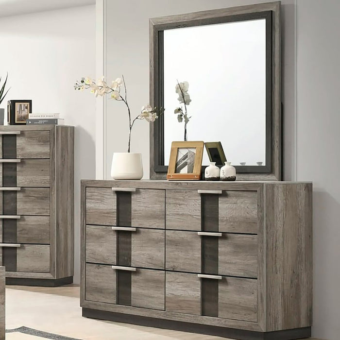 Crown Mark Furniture Rangley 6 Drawer Dresser in Brown - Vida Furniture (Laredo,TX)
