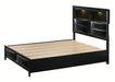 Crown Mark Furniture Fallon Queen Platform Bed with Storage in Black B4288-Q - Vida Furniture (Laredo,TX)