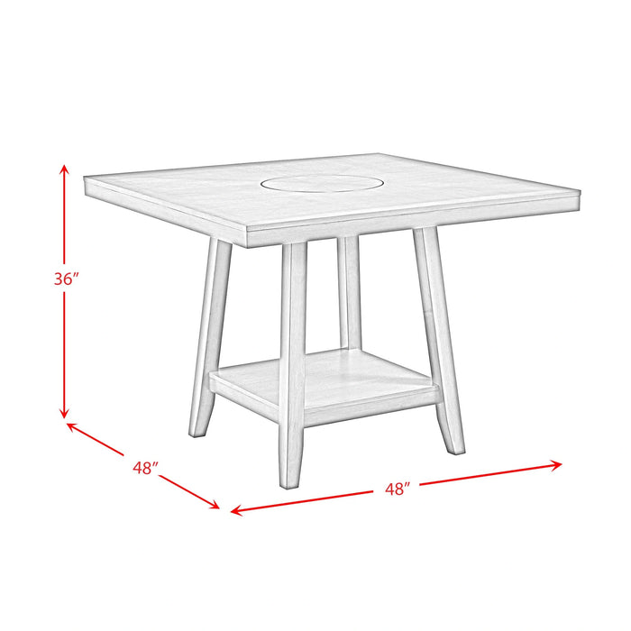 Seneca Square Counter Table with Lazy Susan in Brown