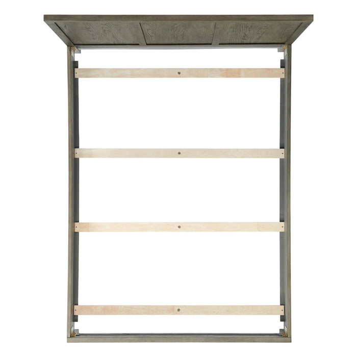 Elements International Versailles King Wooden Panel Bed with Low Footboard in Grey - Vida Furniture (Laredo,TX)