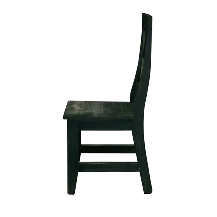 Elements International Britton Wooden Side Chair (Set of 2) in Charcoal - Vida Furniture (Laredo,TX)