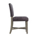 Elements International Collins Side Chair Stretcher with Brown PU (Set of 2) in Weathered Gray - Vida Furniture (Laredo,TX)