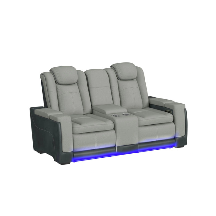 Lantana Power Motion Loveseat with Power Headrest, Led, and Console