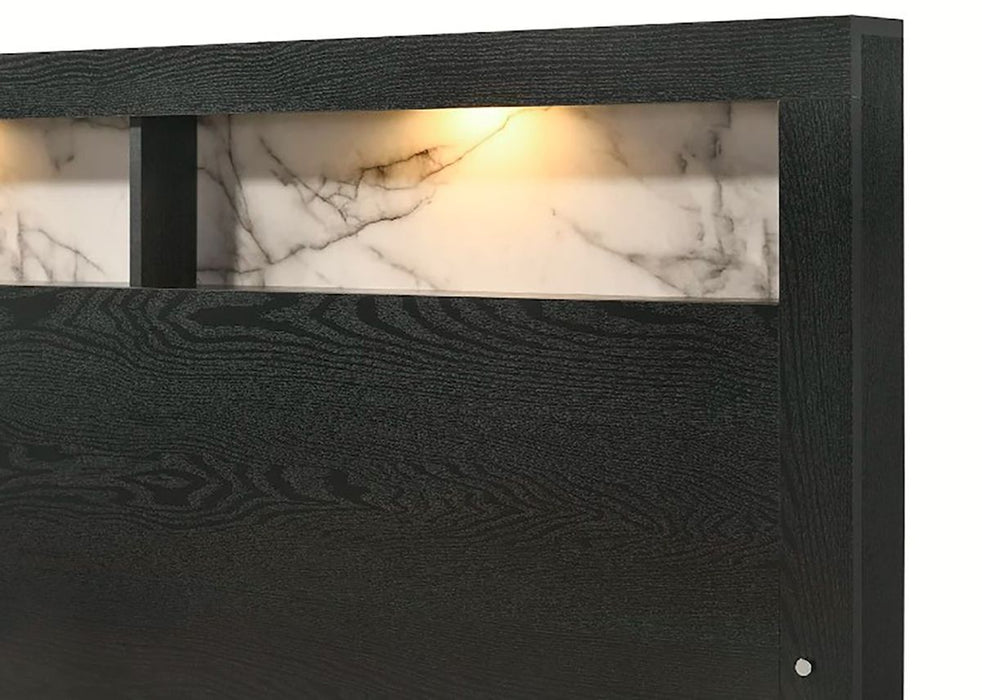 Crown Mark Furniture Cadence Queen Panel Bed in Black - Vida Furniture (Laredo,TX)