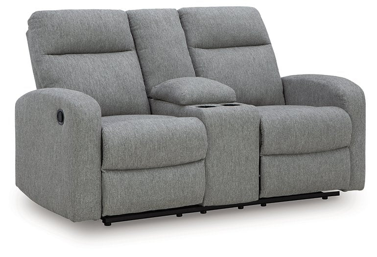 Gauntlet Reclining Loveseat with Console - Vida Furniture (Laredo,TX)